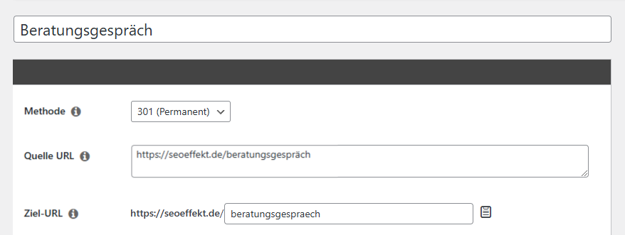 Weiterleitung einer URL
