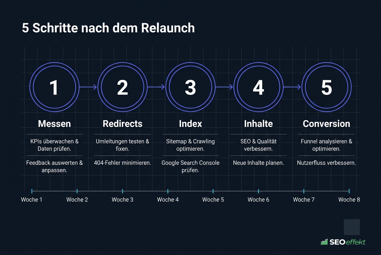 Fünf-Schritte-Fahrplan zur Wiederherstellung des Traffics nach dem Relaunch