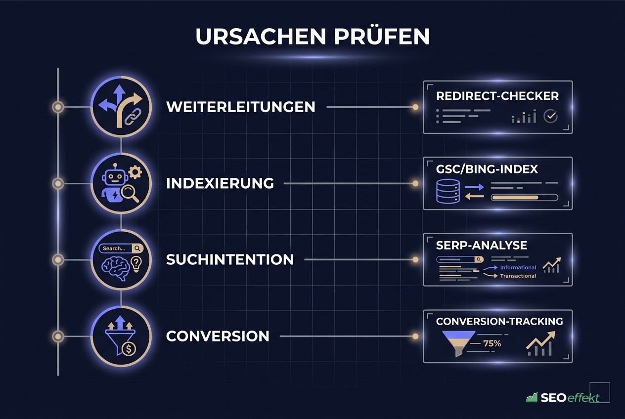 Vier Ursachen für den Traffic-Einbruch nach einem Relaunch im Vergleich
