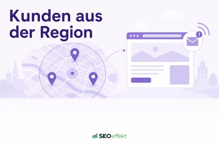 Stadtkarte mit Umkreis und Website mit erster Anfrage