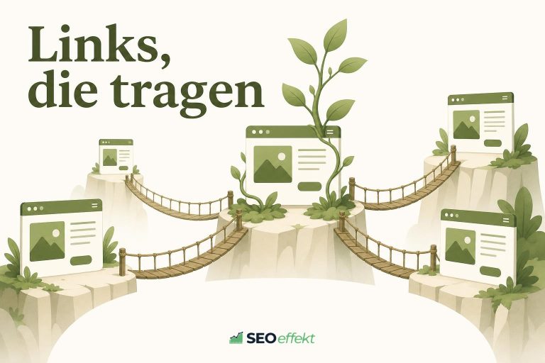 Tragfähige Brücken zwischen Website-Karten als Bild für nachhaltige Backlinks
