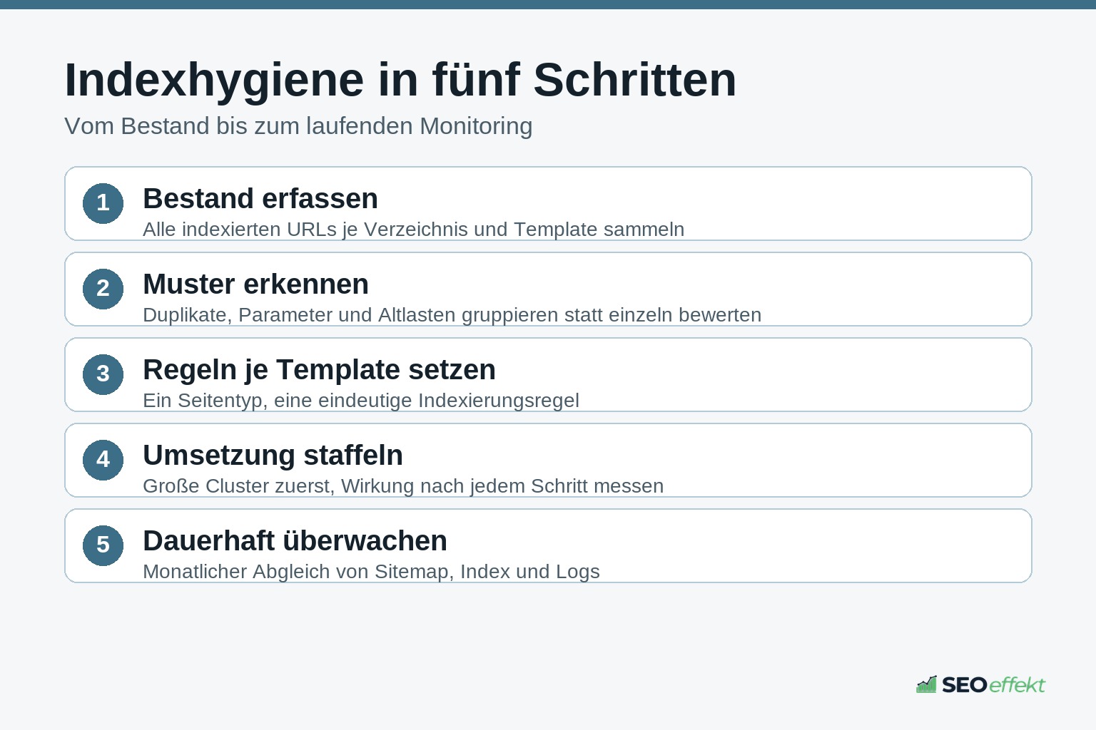 Fünf Schritte der Indexhygiene für große Websites