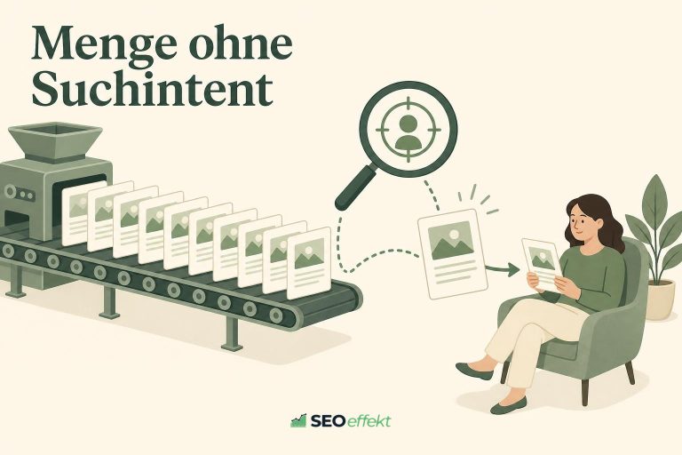Editorielle Illustration zur Automatisierung von Content mit Suchintent