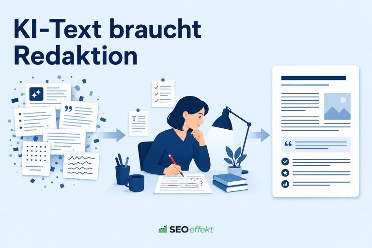 Editorielle Illustration zur Content-Optimierung mit KI