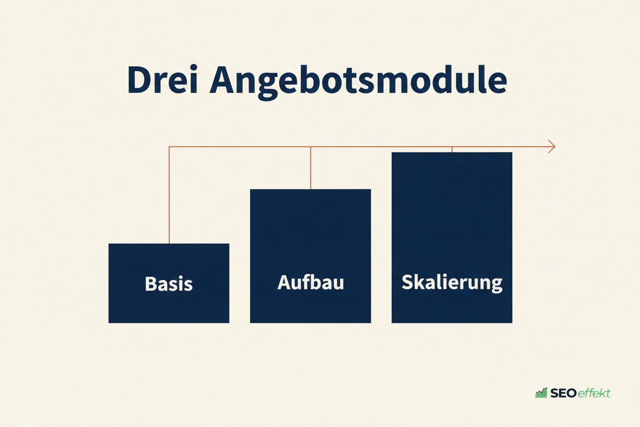 Drei Module eines strukturierten SEO-Angebots