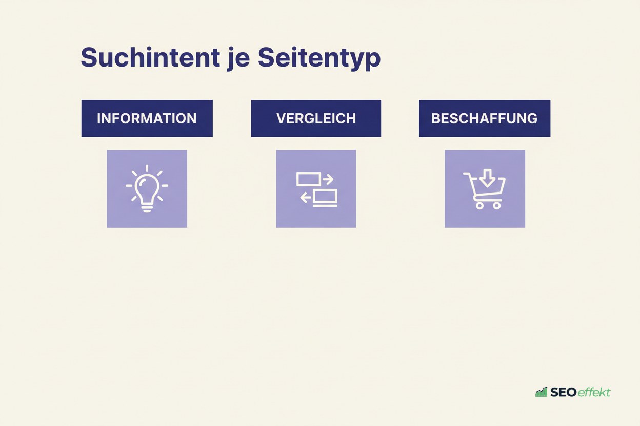Vergleichsgrafik der drei Suchintentionen im B2B-Onlineshop