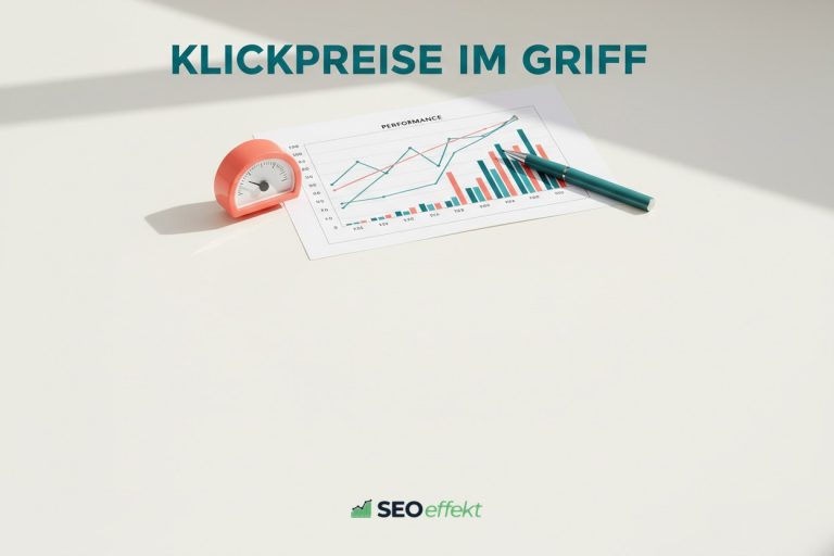 Helle Editorial-Illustration zum Senken der Google-Ads-Klickpreise