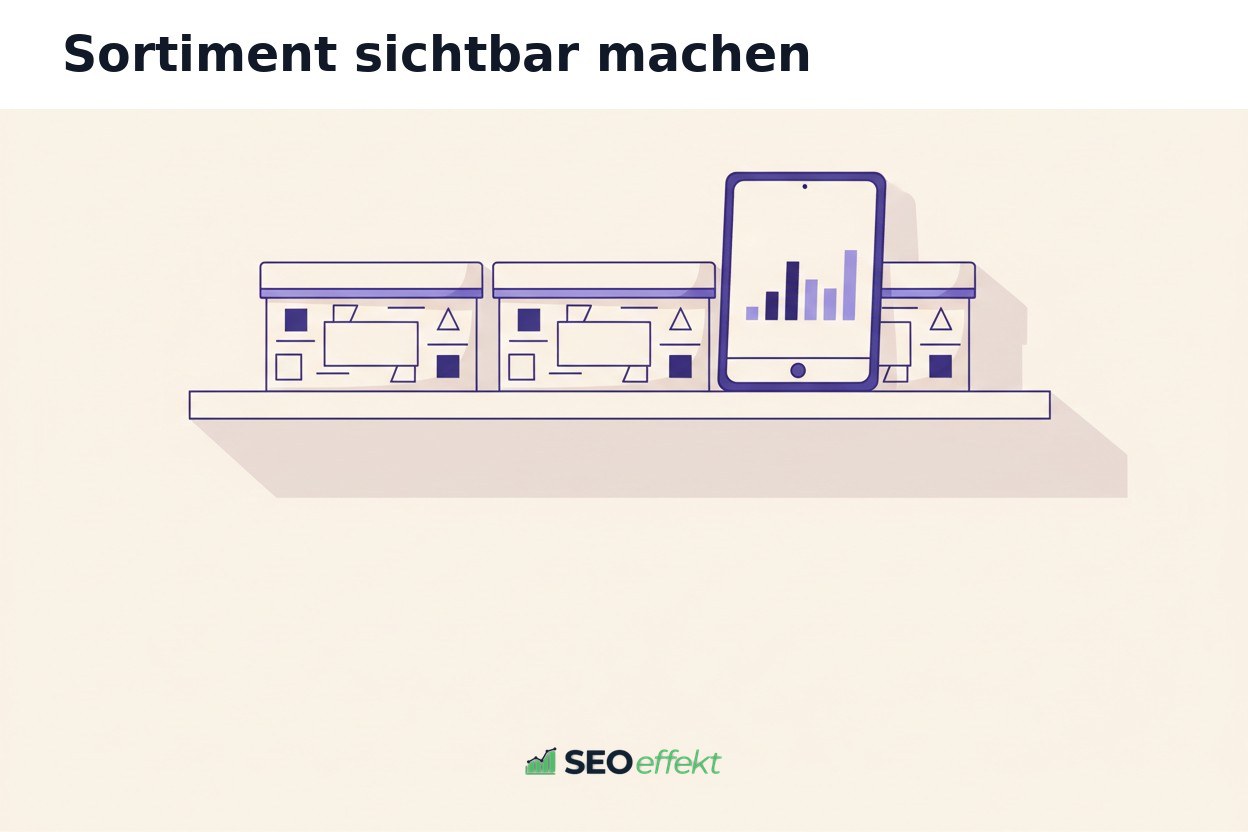 Helle Editorial-Illustration zu SEO für B2B-Onlineshops