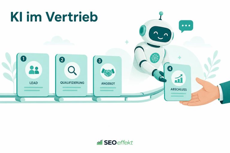Vertriebspipeline, bei der ein KI-Assistent eine Karte an eine Hand übergibt