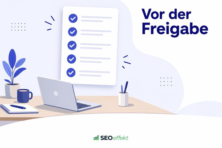 Checkliste mit Prüfpunkten über einem Schreibtisch
