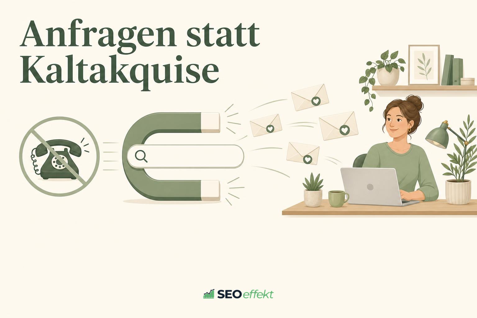 Editorielle Illustration zum Thema Anfragen statt Kaltakquise