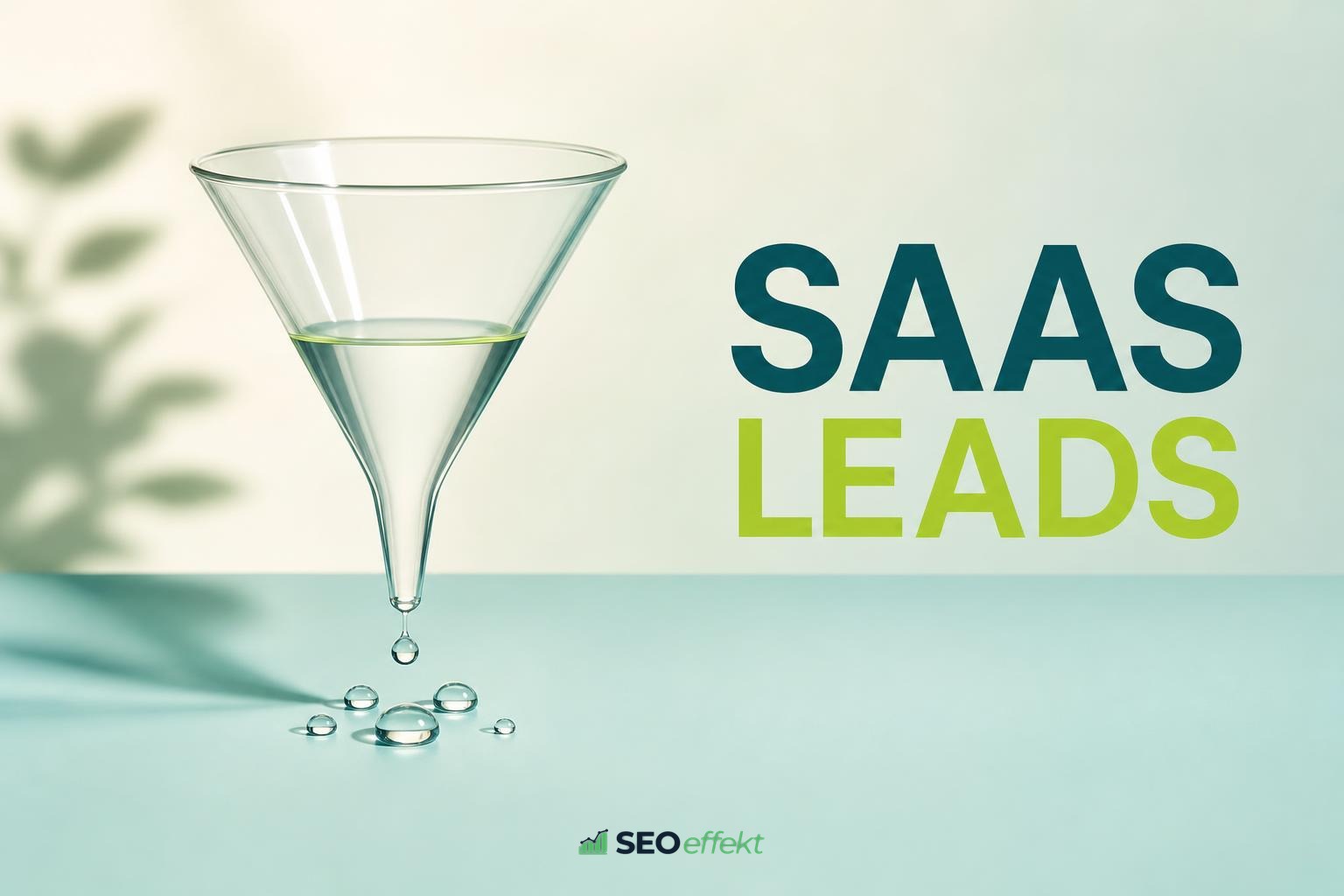 Beitragsbild SaaS SEO Leads mit Glastrichter