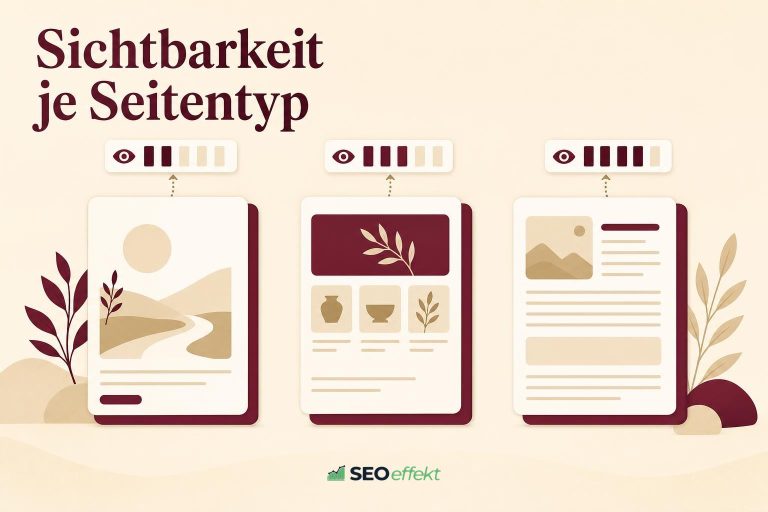 Editorielle Illustration zur SEO Content Optimierung nach Seitentyp