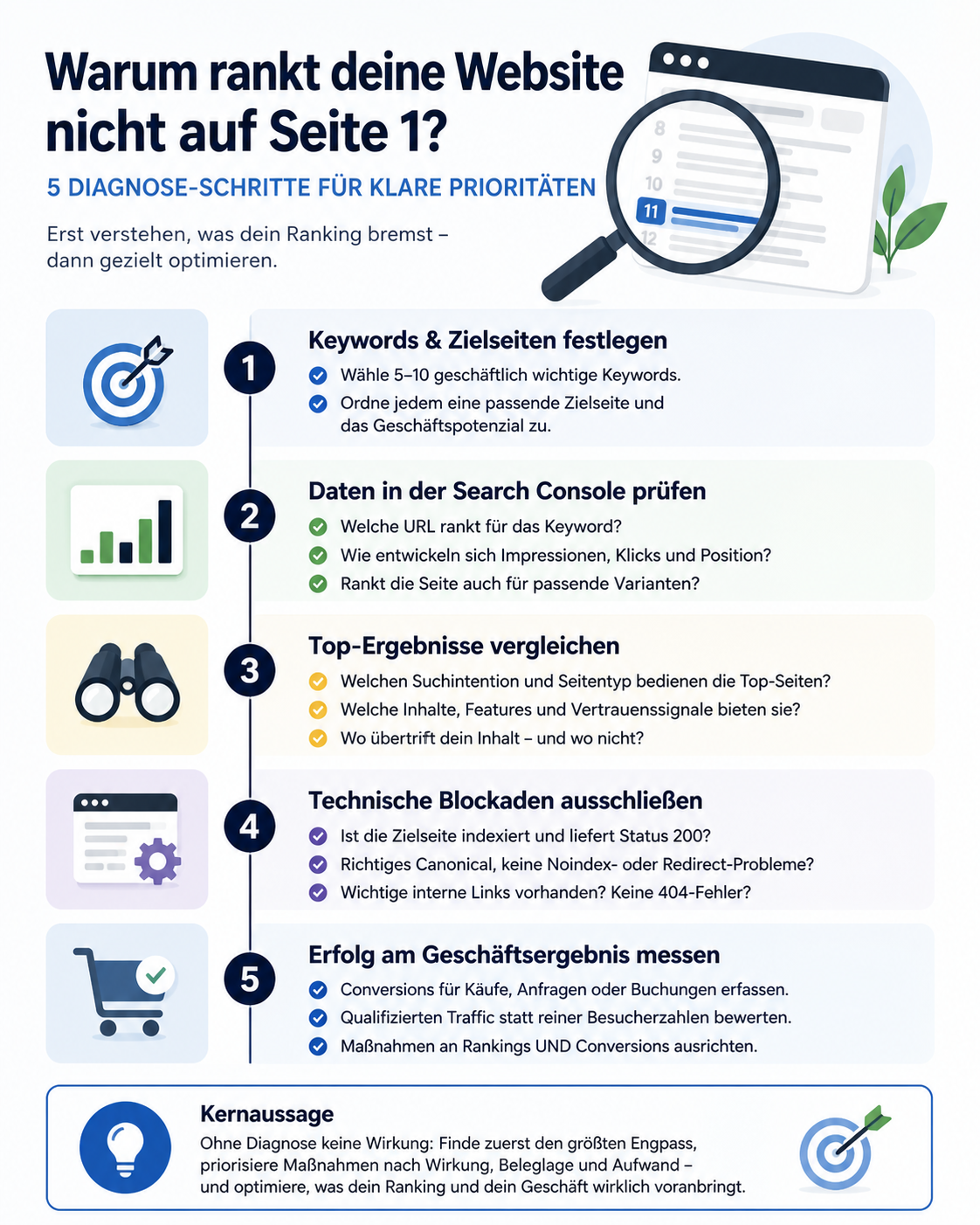 Warum rankt meine Website nicht auf Seite 1?
