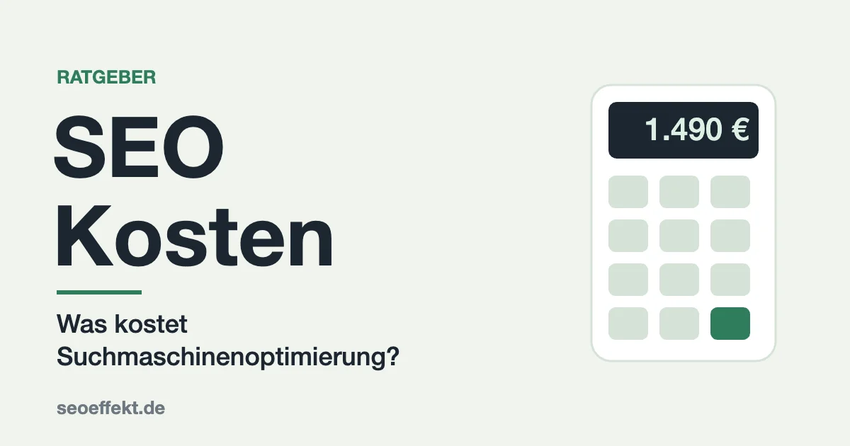 SEO Kosten: Taschenrechner mit Preisanzeige als Symbol für die Kosten von Suchmaschinenoptimierung